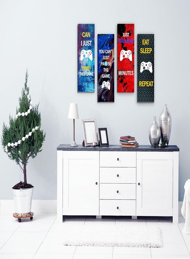 UBLURO 4pcs Game Sign for Boys Room Wooden Hanging Plaque Funny Gamer Quotes Decor for Playroom Bedroom Gifts for Game Lover Video Gaming Controller Sign Decorations - Image 5